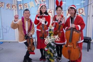 1時間の小さな演奏会 弦楽四重奏（バイオリン、ビオラ、チェロ）による本格クラッシックコンサート お子様連れで楽しくご参加いただけます！クリスマスバージョンでお届けです！